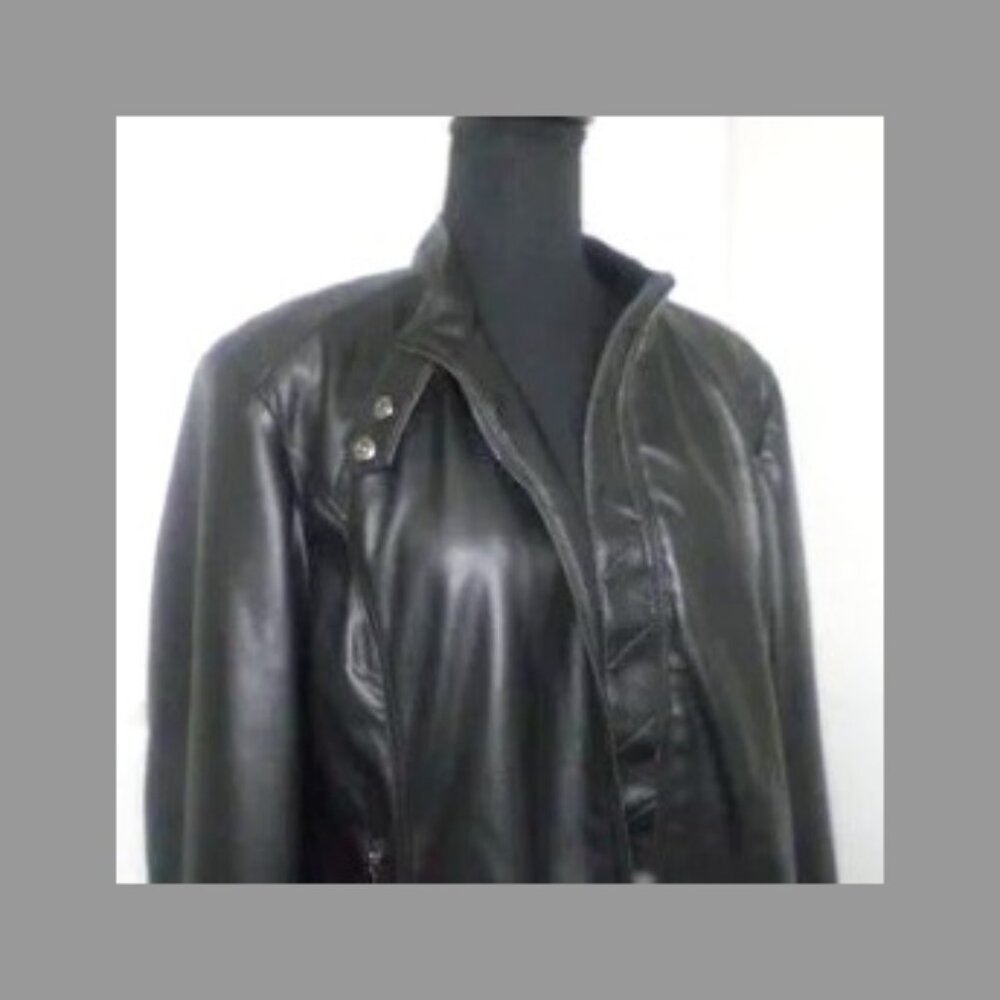 NWT Black Banana Republic Vegan Leather Jacket Size XL